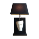 Antique-headed black marble lamp 1970/80