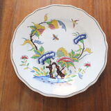 Pair of flat plates Sarreguemines decor Rouen