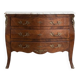 Curved Regency-style commode in mahogany marquetry.