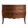 Curved Regency-style commode in mahogany marquetry.