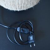 Sandstone and rattan lamp