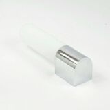 Mid Century Opaline Glass & Chrome Wall Lights from Limburg, Germany, 1970s