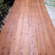 Table ferme guinguette en bois sur treteaux