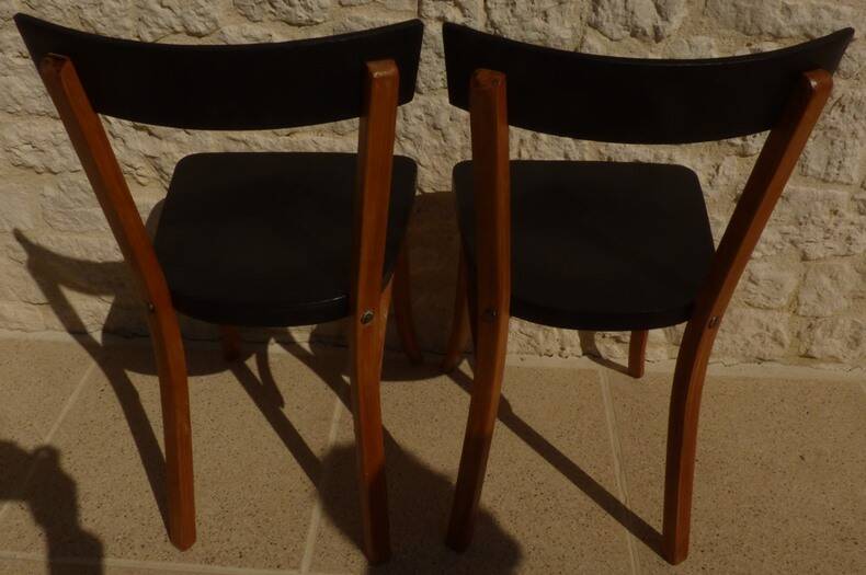 2 chaises Lutherma et 2 chaises Bauman de style en bois