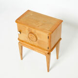 Ash bedside table carved around 1940