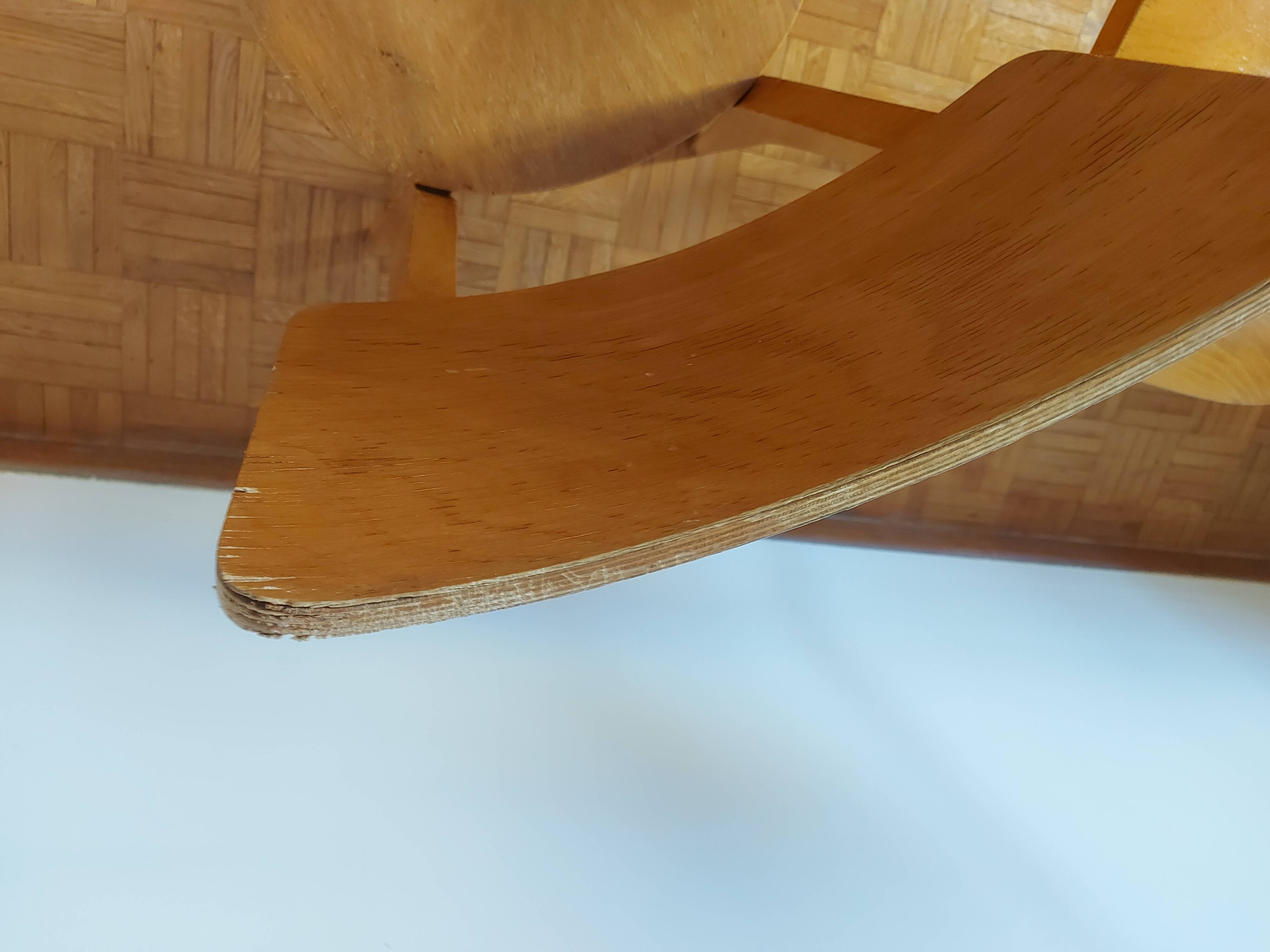 TWO ONE-PIECE VINTAGE WOODEN CHAIRS