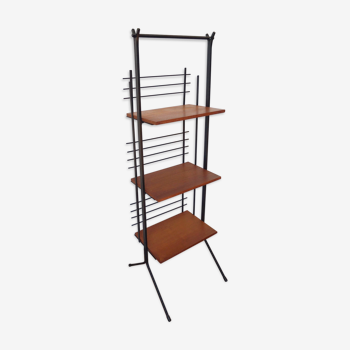 Etagere sur pied bois et metal