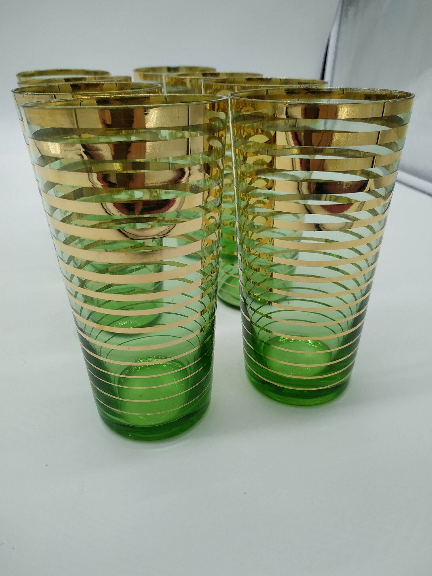 Lot of 8 glasses of fruit juice 50s