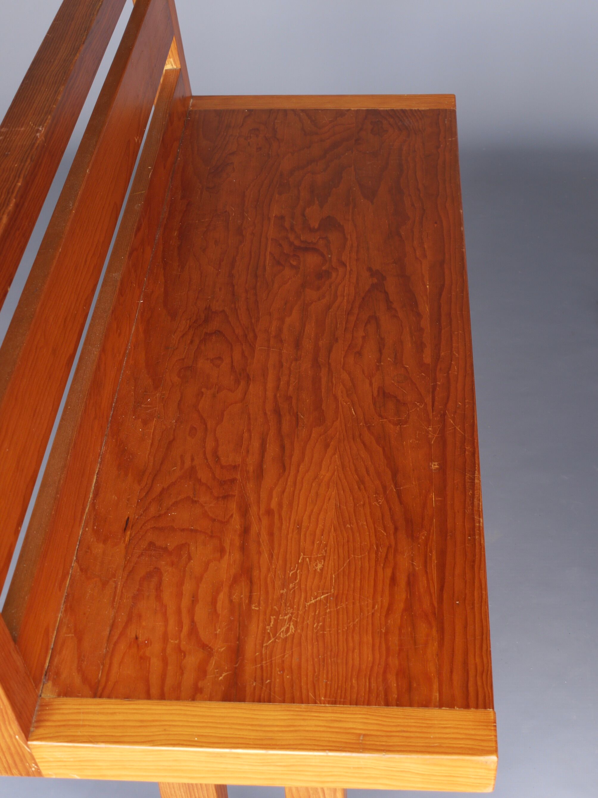Pair of vintage scandinavian pine benches, 1970s