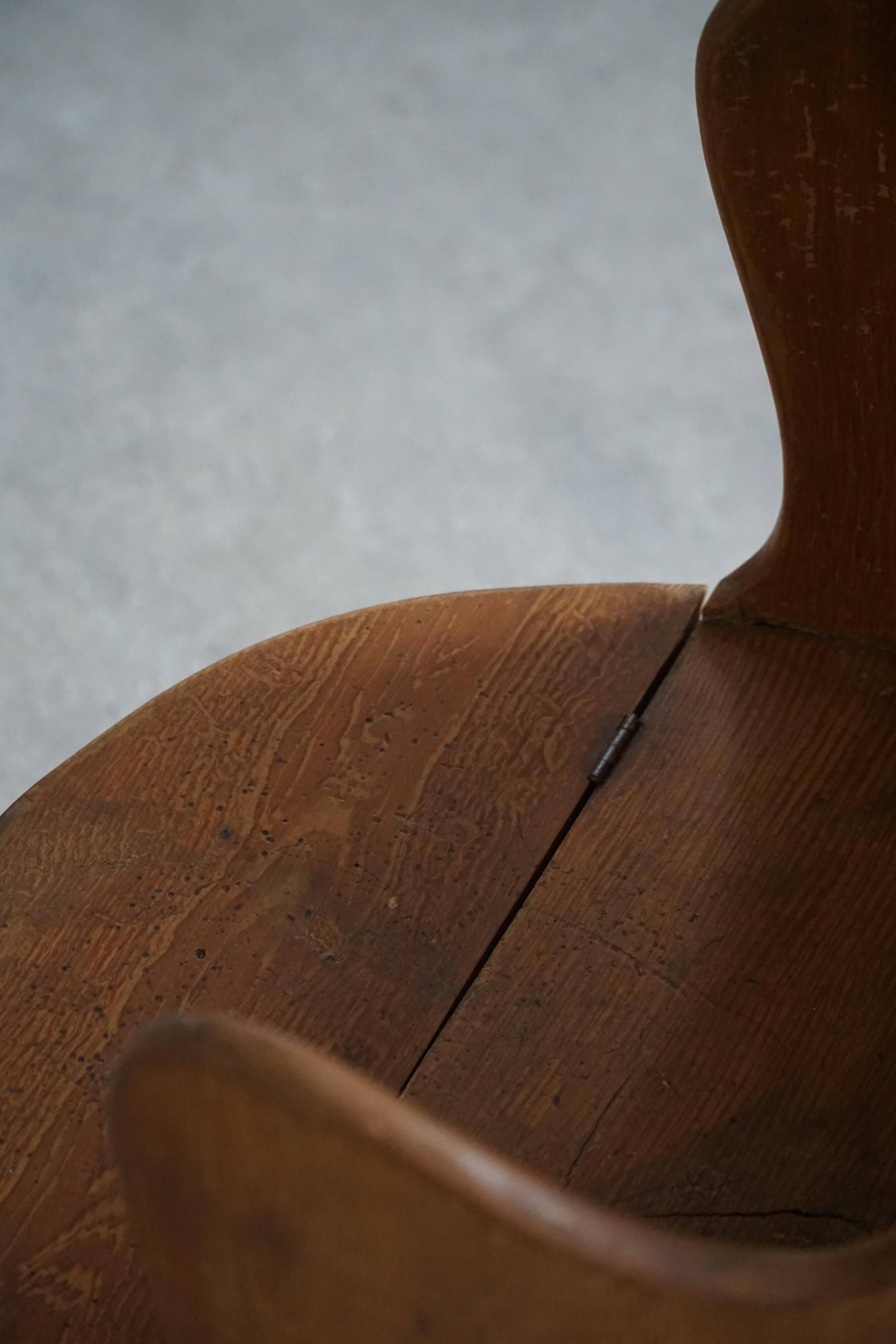 Modern Scandinavian style, Stump chair / "Kubstol" in pine, mid-20th century, 1950s.