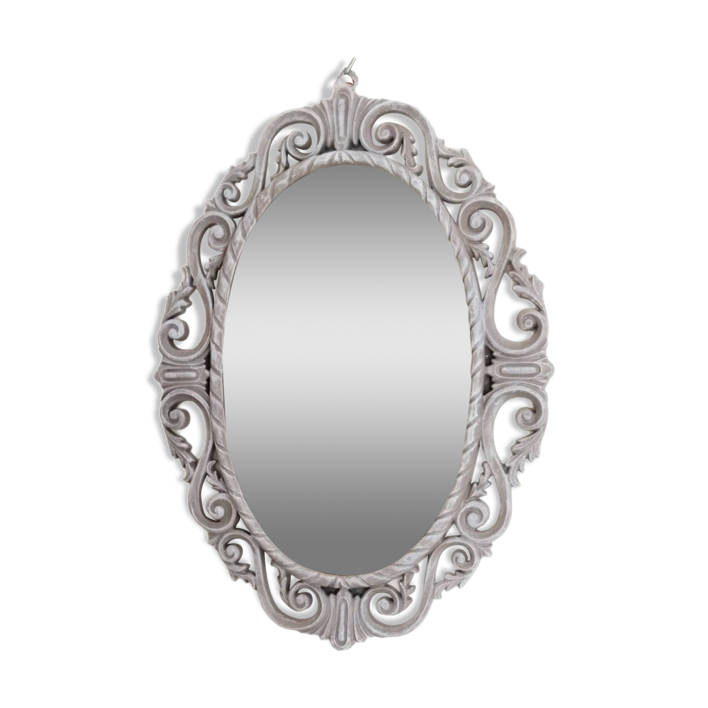 Louis XVI style patinated oval mirror