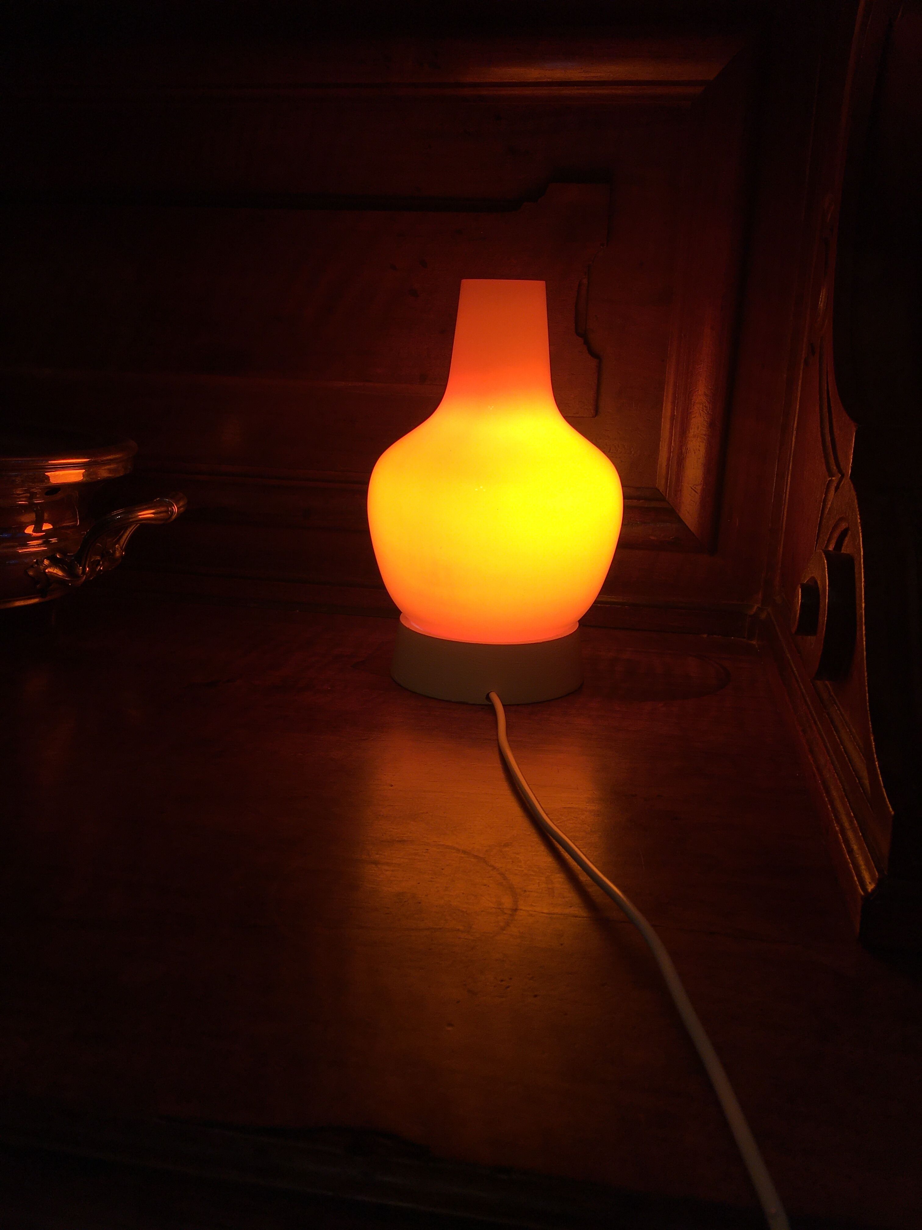 60'S vintage orange opaline lamp