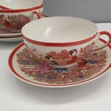 Three tea or coffee cups made of vintage japanese porcelain