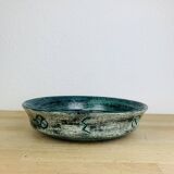 Round blue ceramic dish signed Arol Norway