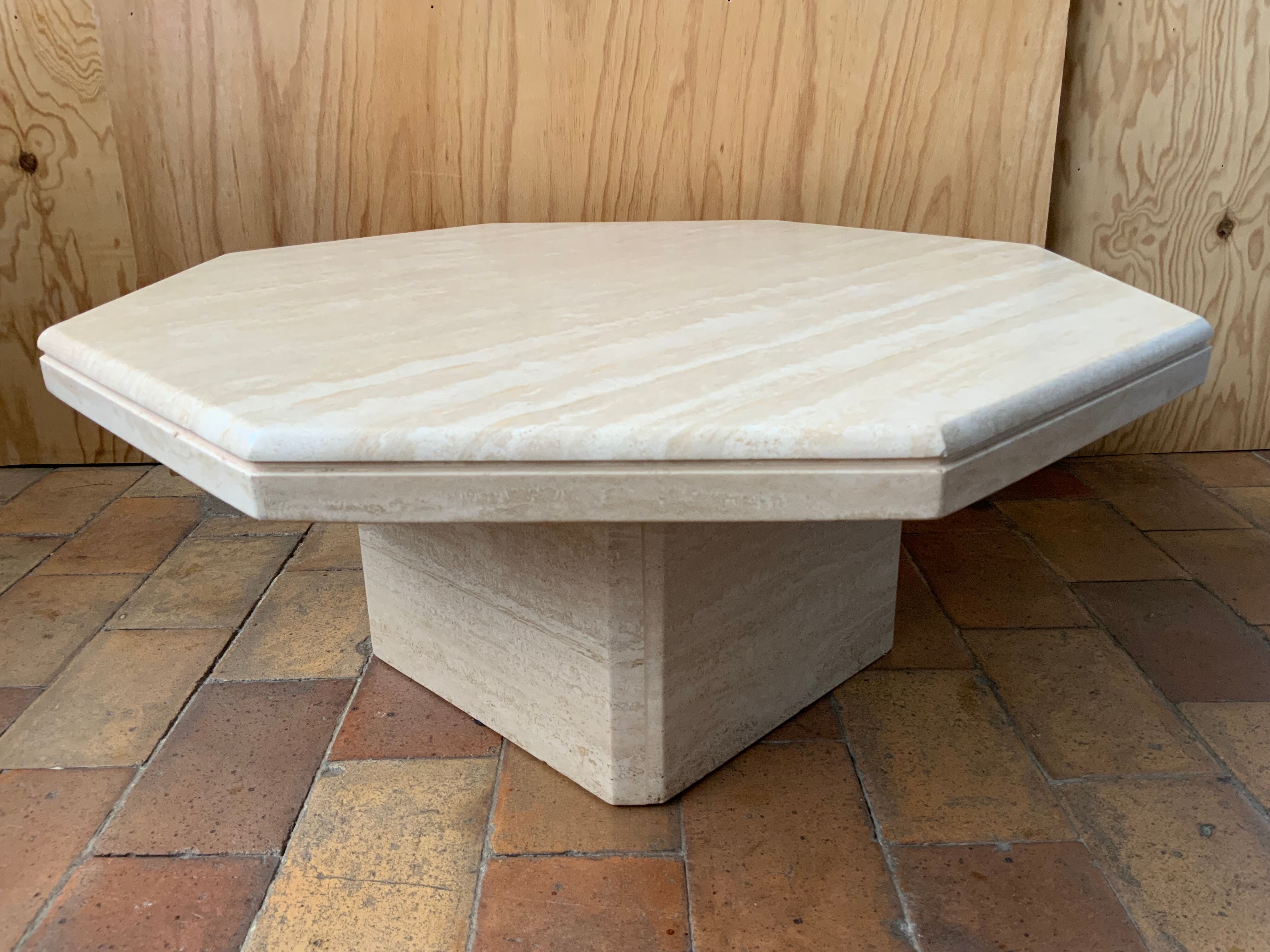 Travertine coffee table