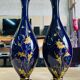 Pair of cobalt blue porcelain vases