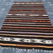 Tapis Kilim turc à motif marocain rayé en 100 % laine, 181x305 cm