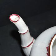 Cafetière Sarreguemines décor Colmar polychrome forme bambou 1930