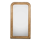 Miroir Louis-Philippe étroit du 19e siècle avec fleurs