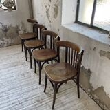 Set of 4 wooden bistro chairs