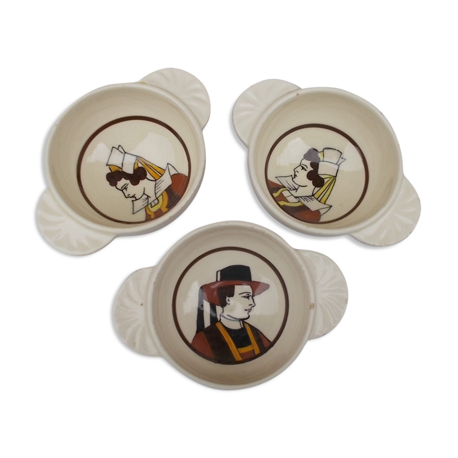 Set of 3 Quimper bowls