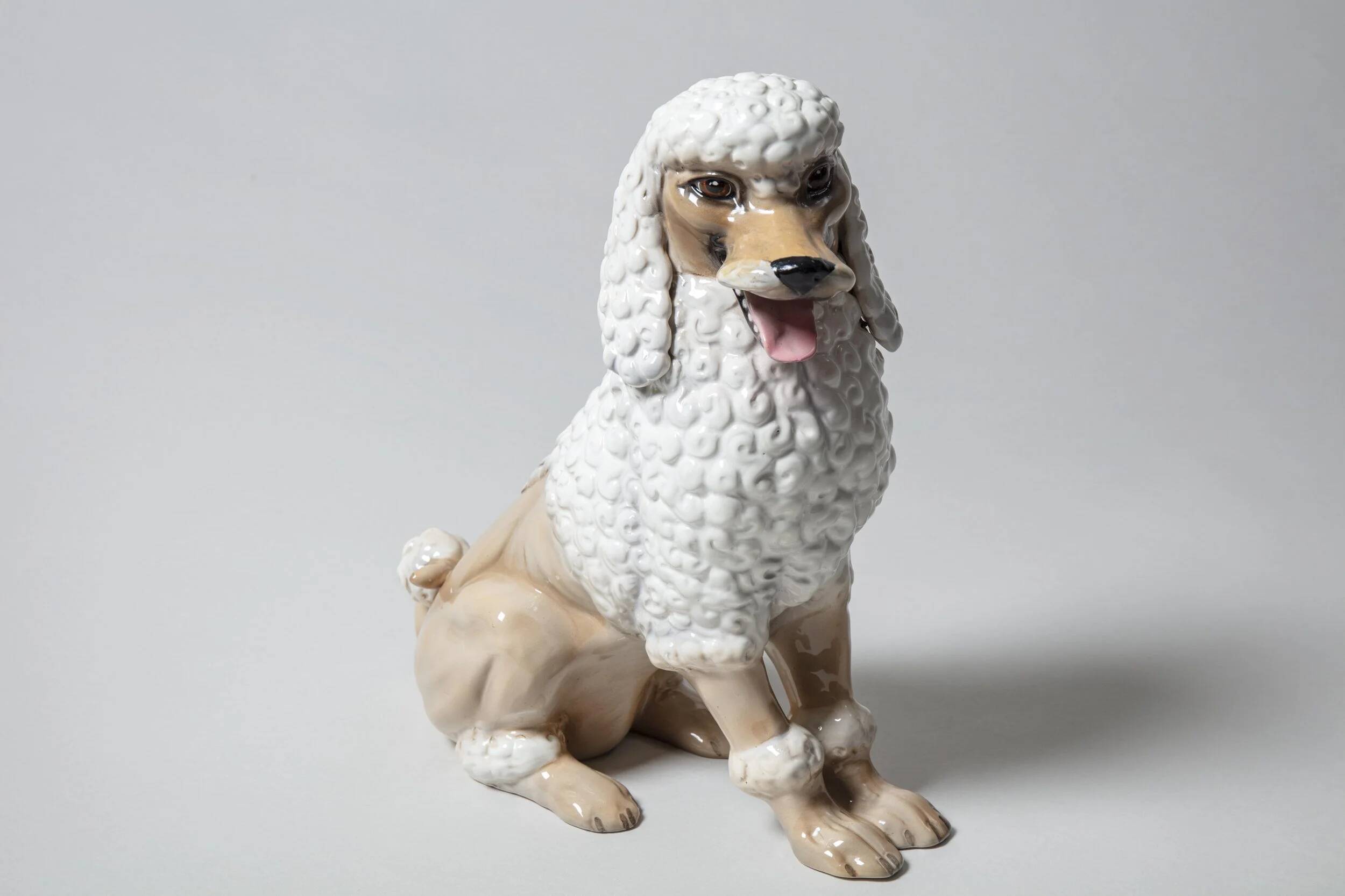 Caniche en céramique, Italie années 60