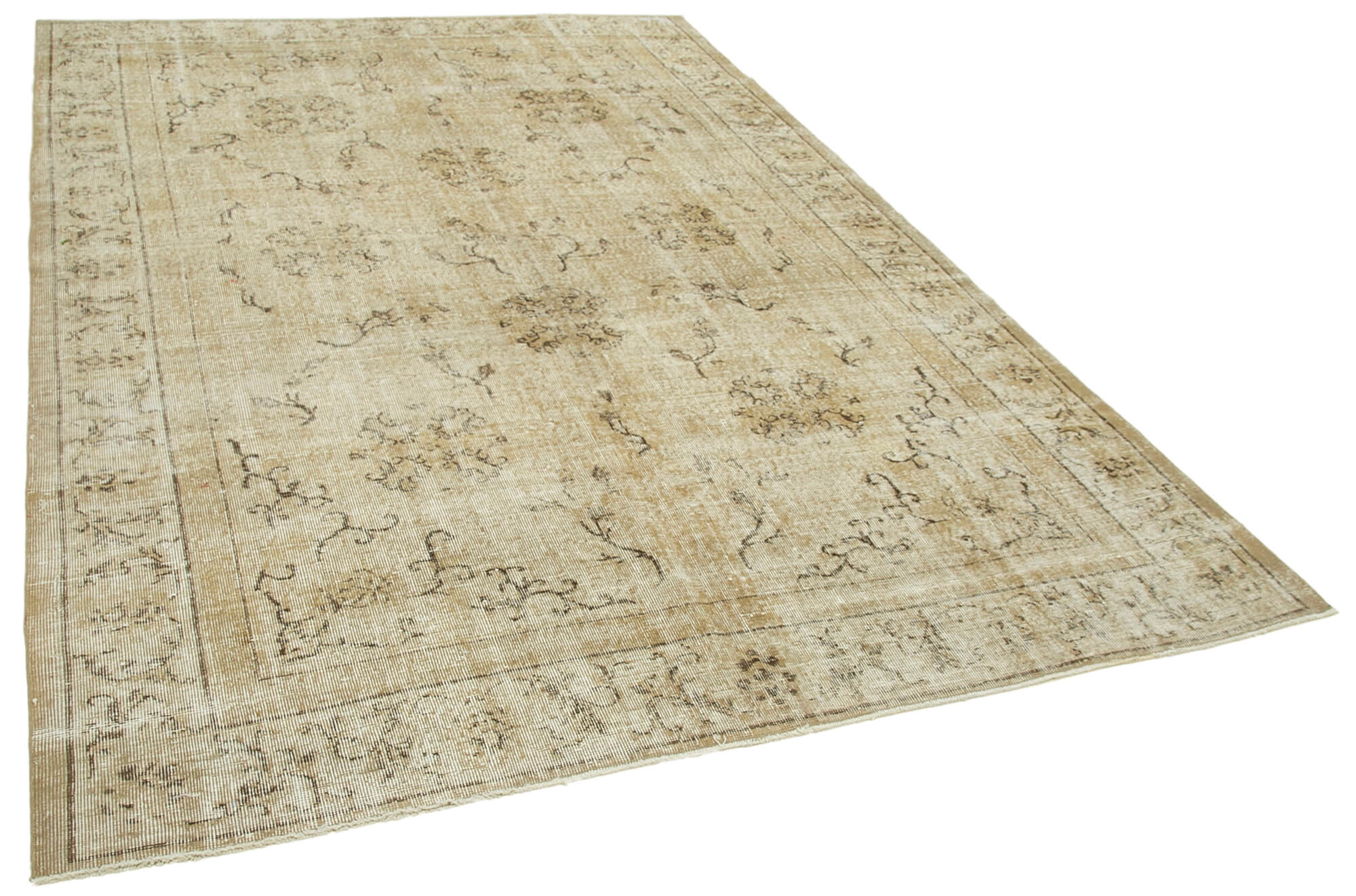 Handmade oriental beige rug 201 cm x 300 cm