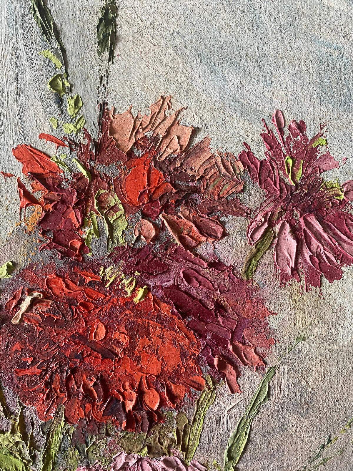 Painting HSToile "Bouquet of flowers" signed Desains 1947