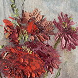 Painting HSToile "Bouquet of flowers" signed Desains 1947