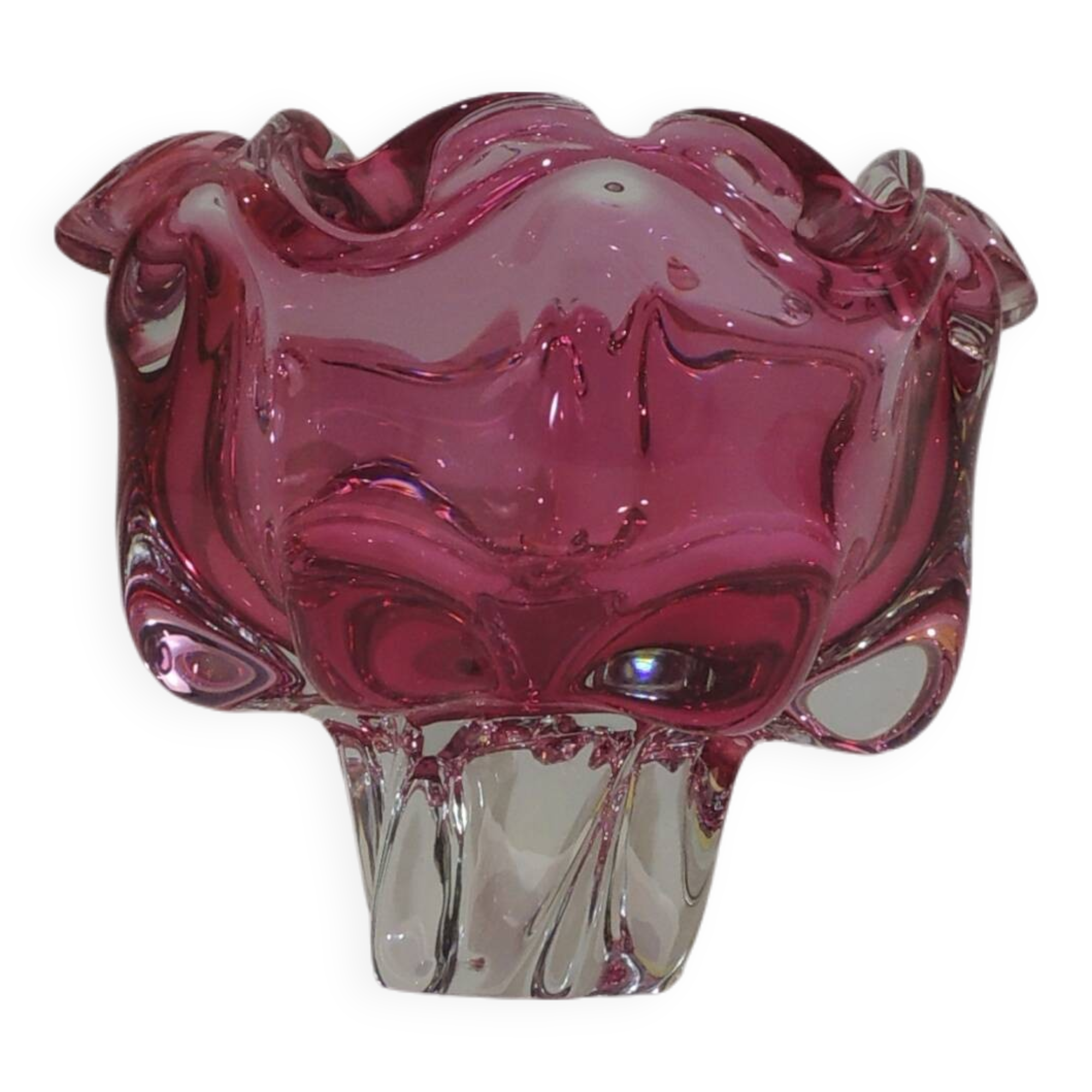 Czech Chribska glass ashtray / bowl / pocket emptier / Josef Hospodka