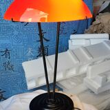 Vintage lamp in orange and white opaline