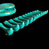 turquoise ceramic dinner service from the 40s/50s