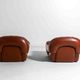 Rare pair of "Capriccio" lounge chairs in scrunched leather by Eurosalotto