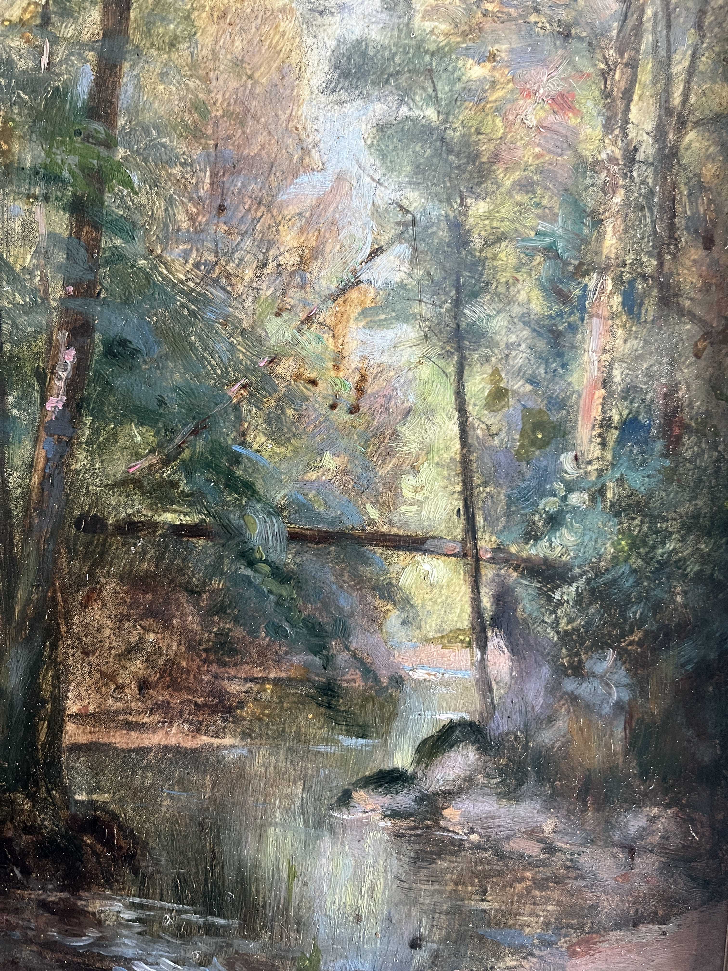 Tableau HSP "Underwood Landscape" Paul Bruet (Montbéliard) around 1900