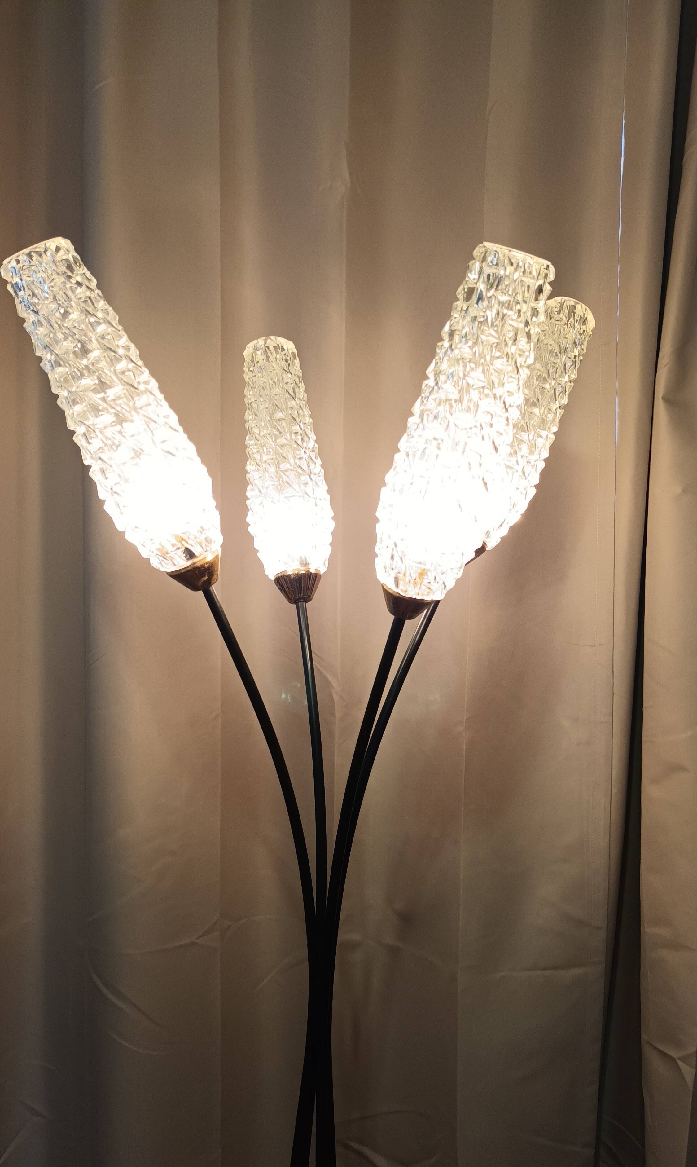 Four-light floor lamp from the Lunel house, 1950s.
