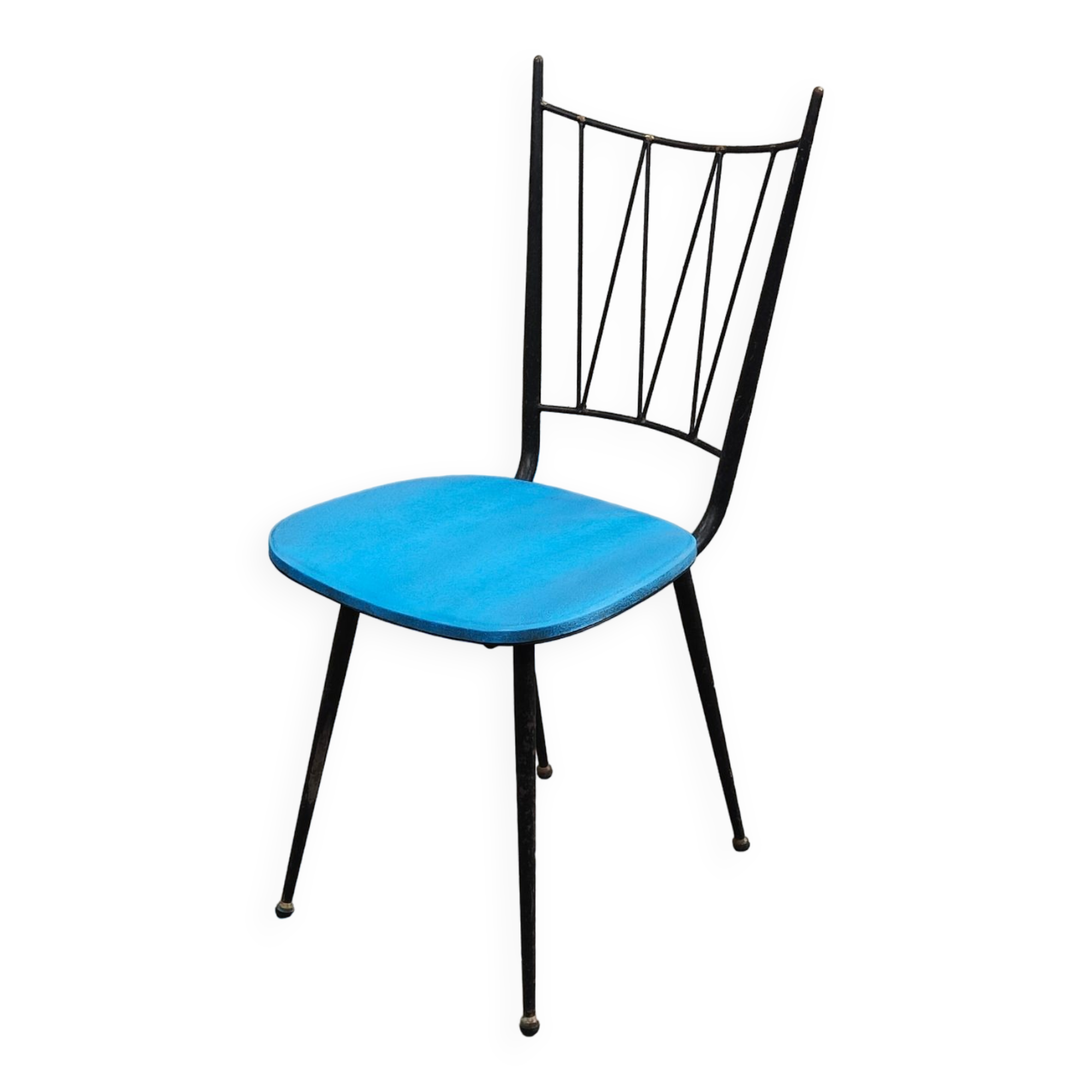 Kitchen chair Colette Gueden, blue vinyl