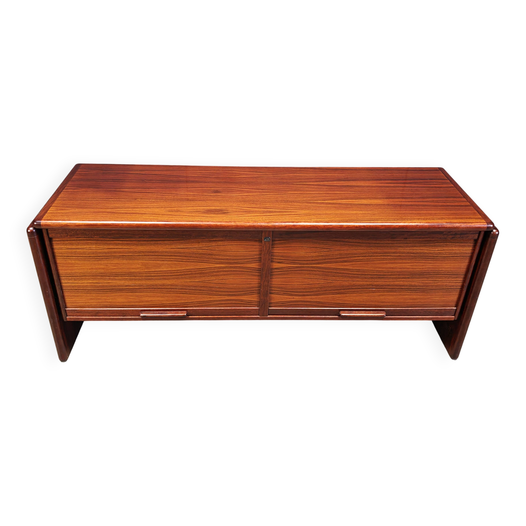 Rosewood Credenza With Vertical Tambour Doors by Dyrlund, 1960s