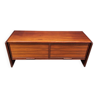 Crédence en palissandre avec portes à tambour verticales, par Dyrlund, années 1960