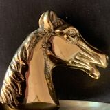 Horse-headed brass ashtray