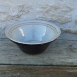 Large hollow salad bowl in glazed earthenware on the inside