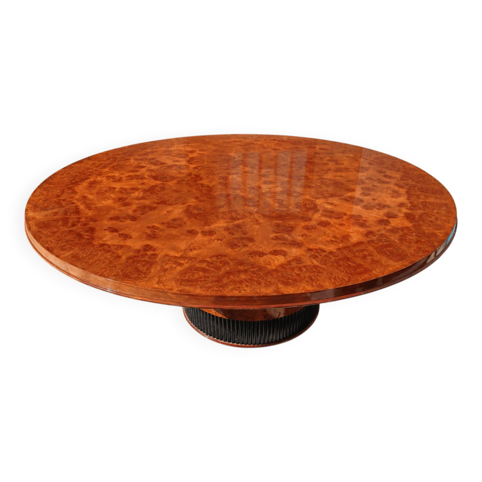 Table ronde vintage en loupe de bois