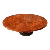 Table ronde vintage en loupe de bois