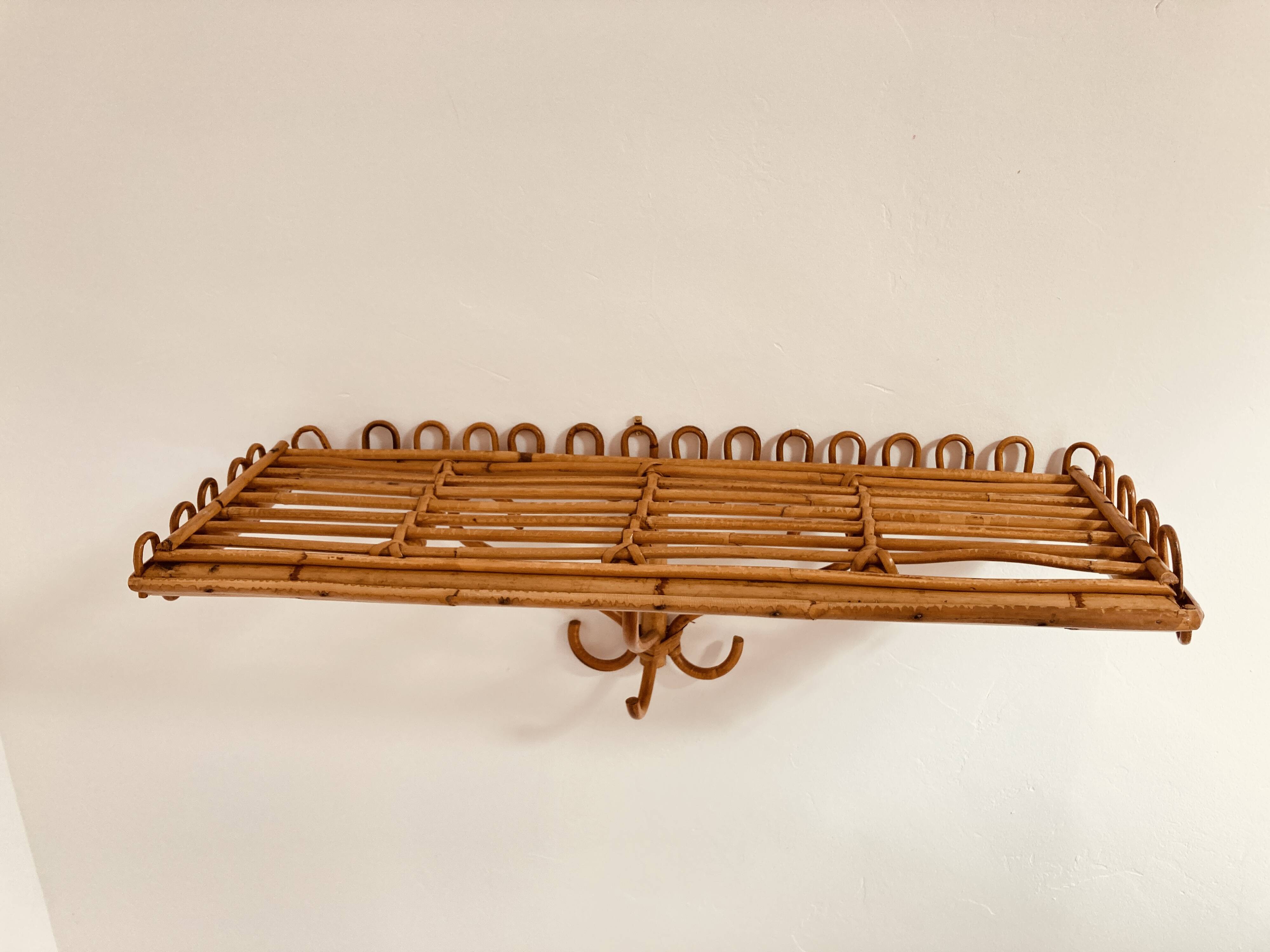 Vintage rattan shelf