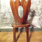 Brutalist chair in solid elm