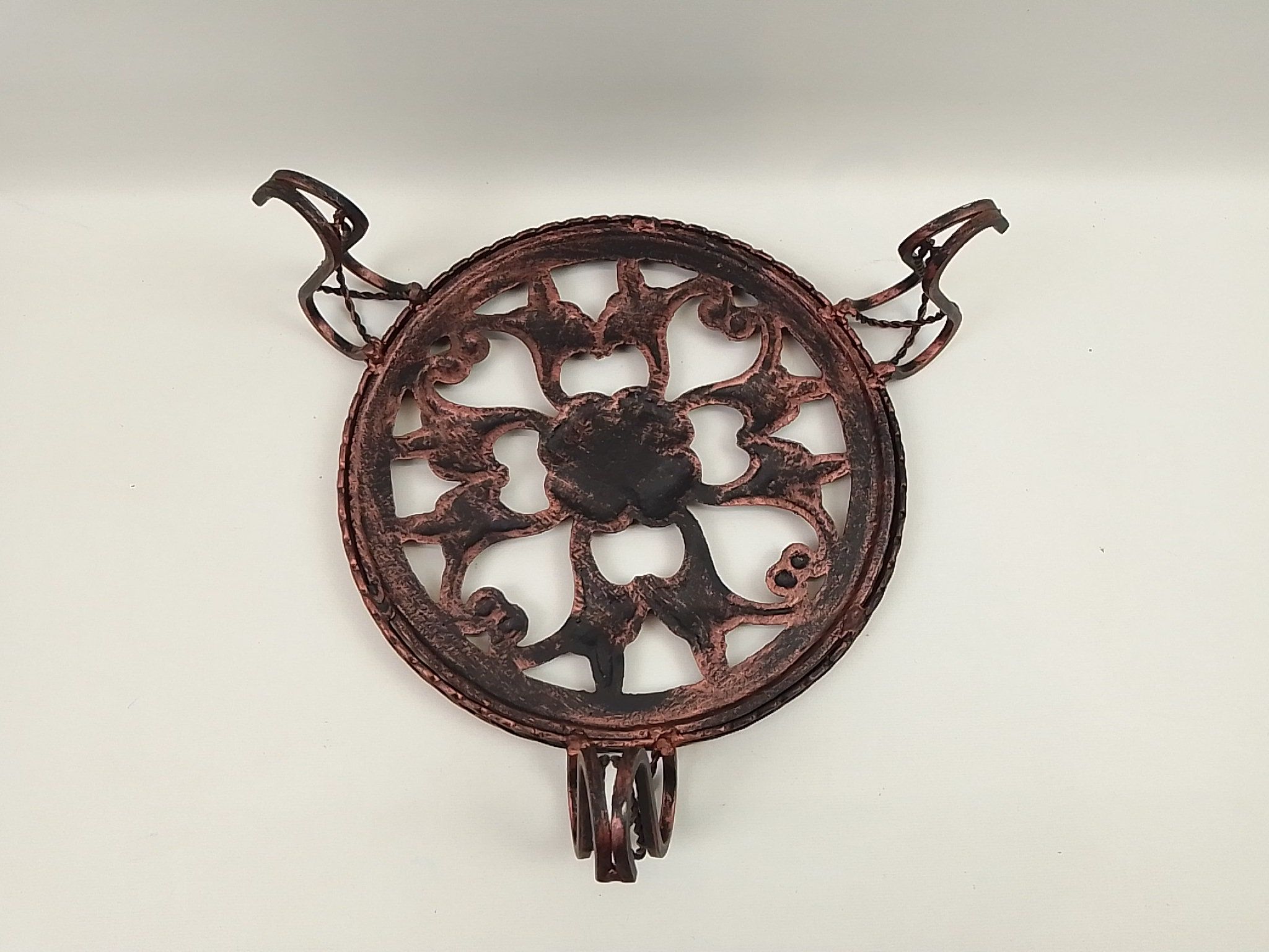 Plant holder 3 feet cast iron and metal 29 cm