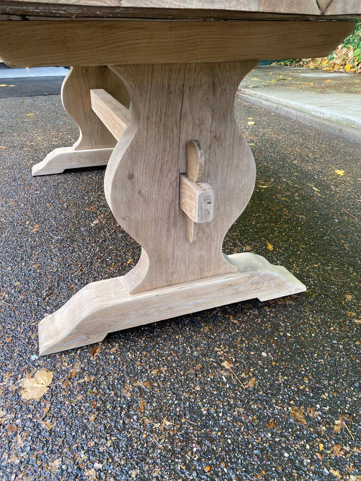 Table à manger de monastère rénovée en chêne massif du 19ème 200cm