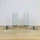 Pair of chrome metal wall lights and opaline tulips from the 70s
