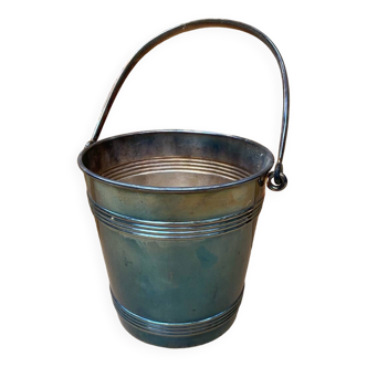 Old christofle ice bucket silver metal cooler + handle france #b210