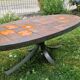 Coffee Table in Lava Stone and Ceramic by Jean Jaffeux