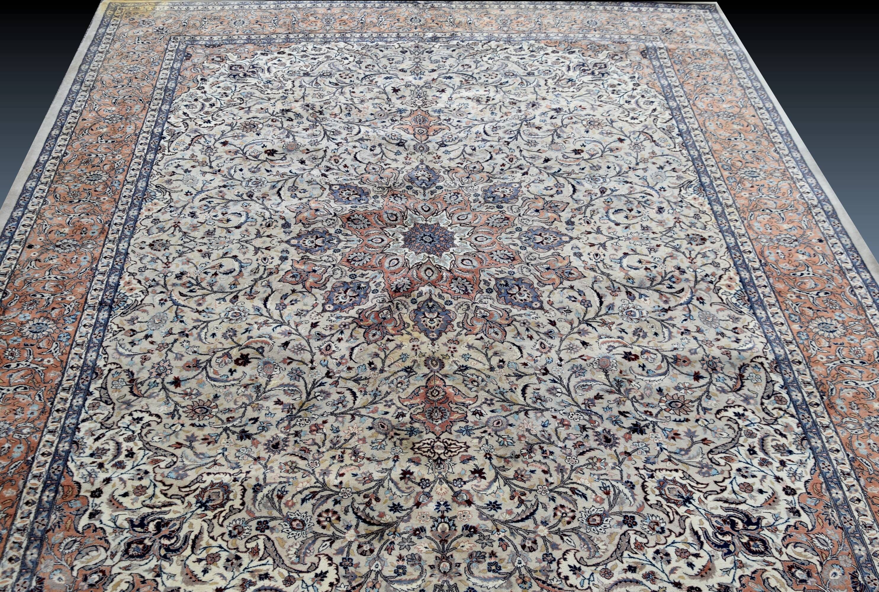 Large persian oriental carpet kashan iran - 275 x 375 cm